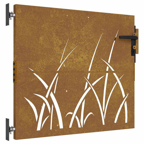 Vidaxl poort 85x100 cm grasontwerp cortenstaal