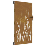 Vidaxl poort 85x200 cm grasontwerp cortenstaal