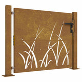Vidaxl poort 100x100 cm grasontwerp cortenstaal