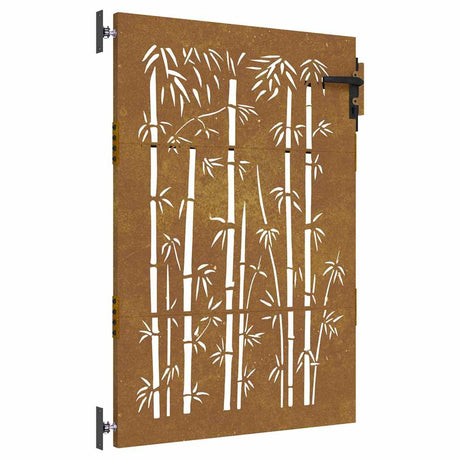 Vidaxl poort 85x150 cm bamboe-ontwerp cortenstaal