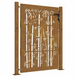 Vidaxl poort 100x125 cm bamboe-ontwerp cortenstaal