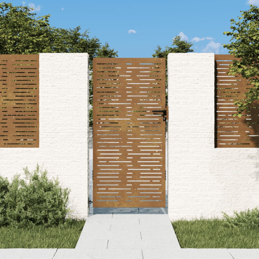 Vidaxl Poort 85x175 cm firkantet corten stål