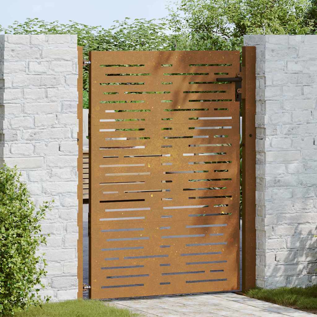 Vidaxl poort 100x150 cm vierkant cortenstaal