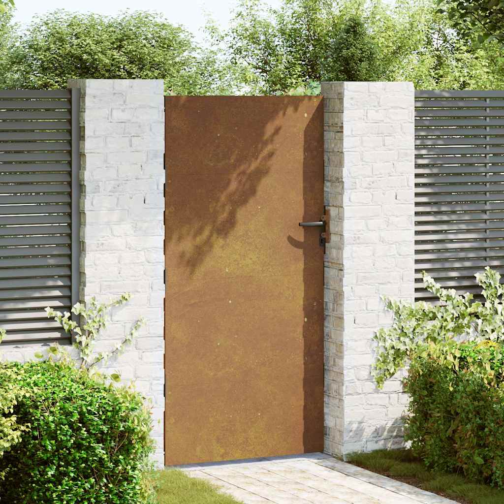 Vidaxl poort 85x200 cm cortenstaal