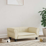 Vidaxl hondenmand 70x45x30 cm kunstleer crèmekleurig