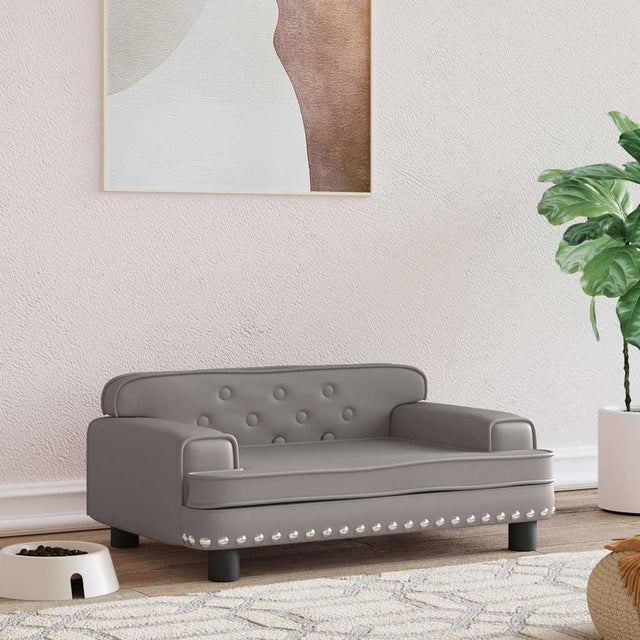 Vidaxl hondenmand 70x45x30 cm kunstleer grijs