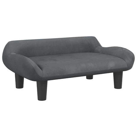 Vidaxl hondenmand 70x40x24 cm fluweel donkergrijs