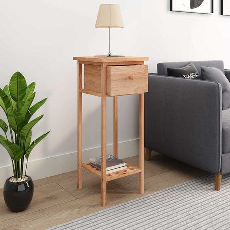 Vidaxl bijzettafel met lade 25x25x60 cm walnotenhout