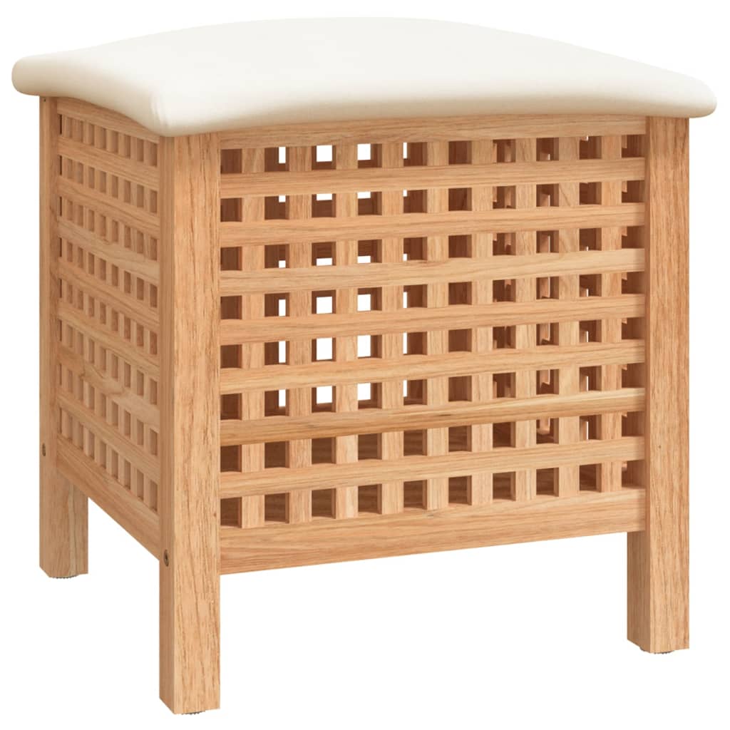 Taburete de baño Vidaxl 48x47.5x52 cm de madera de nogal sólida