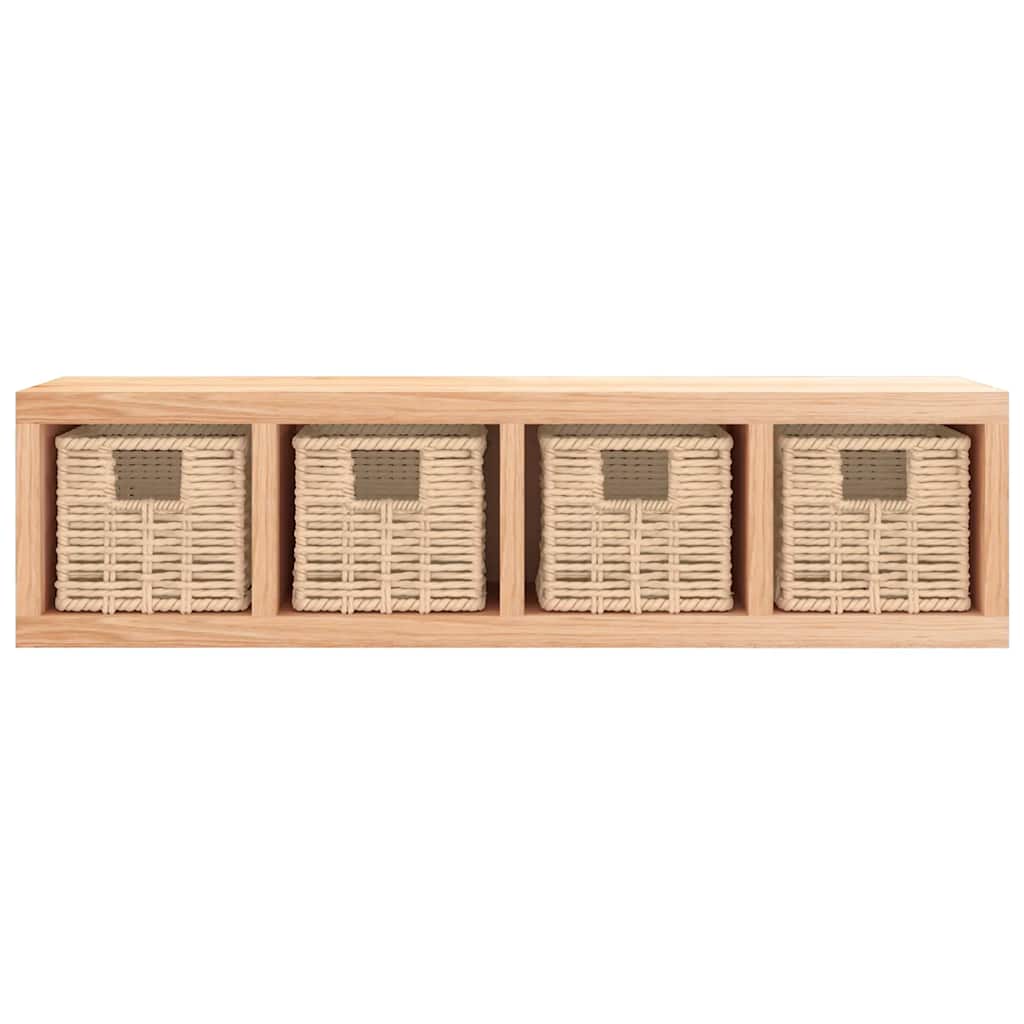 Vidaxl wandschap met manden 62x18x16 cm massief walnotenhout