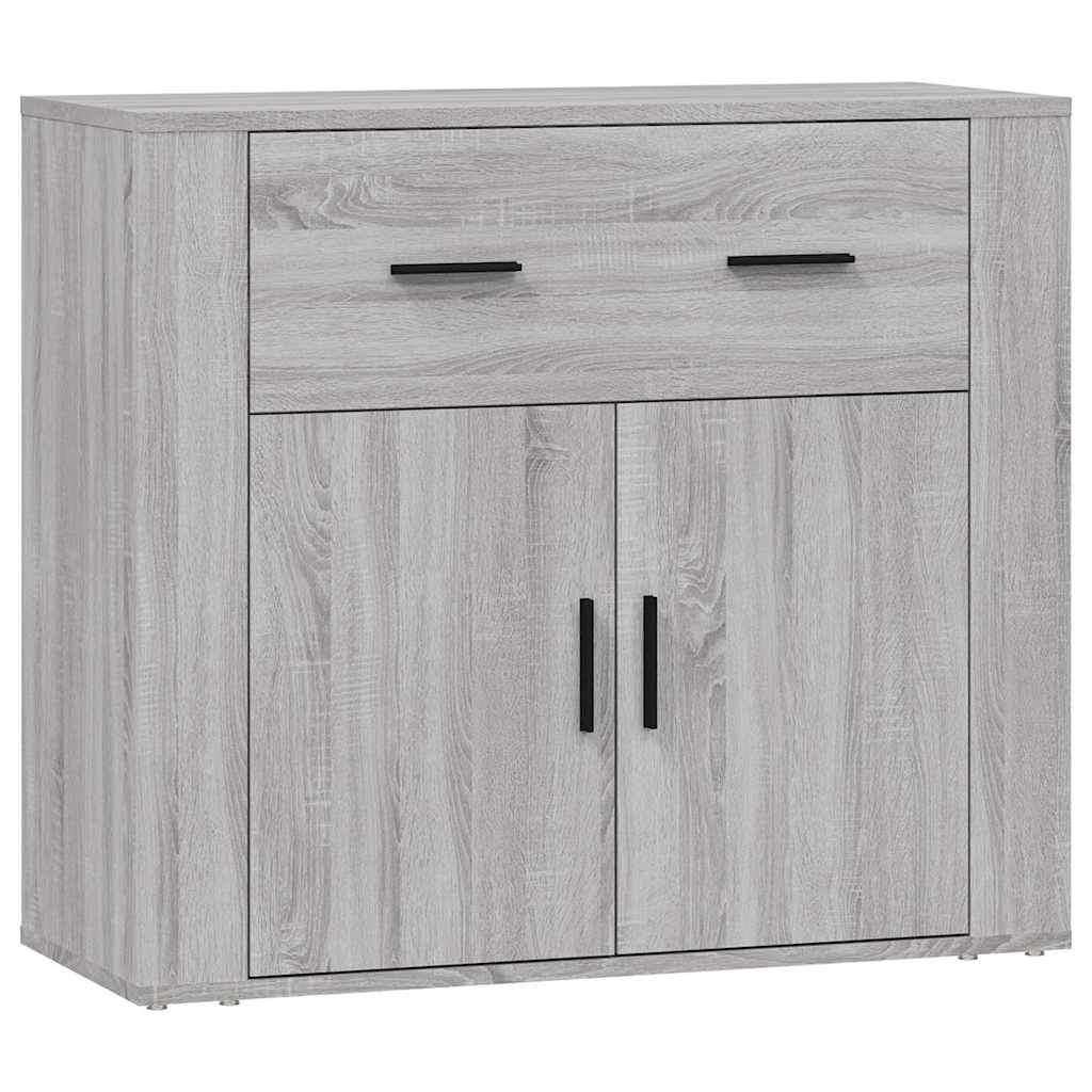 Vidaxl dressoir 80x33x70 cm bewerkt hout grijs sonoma eikenkleurig