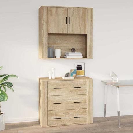 Vidaxl wandkast 80x33x80 cm bewerkt hout sonoma eikenkleurig