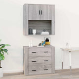 Vidaxl wandkast 80x33x80 cm bewerkt hout grijs sonoma eikenkleurig