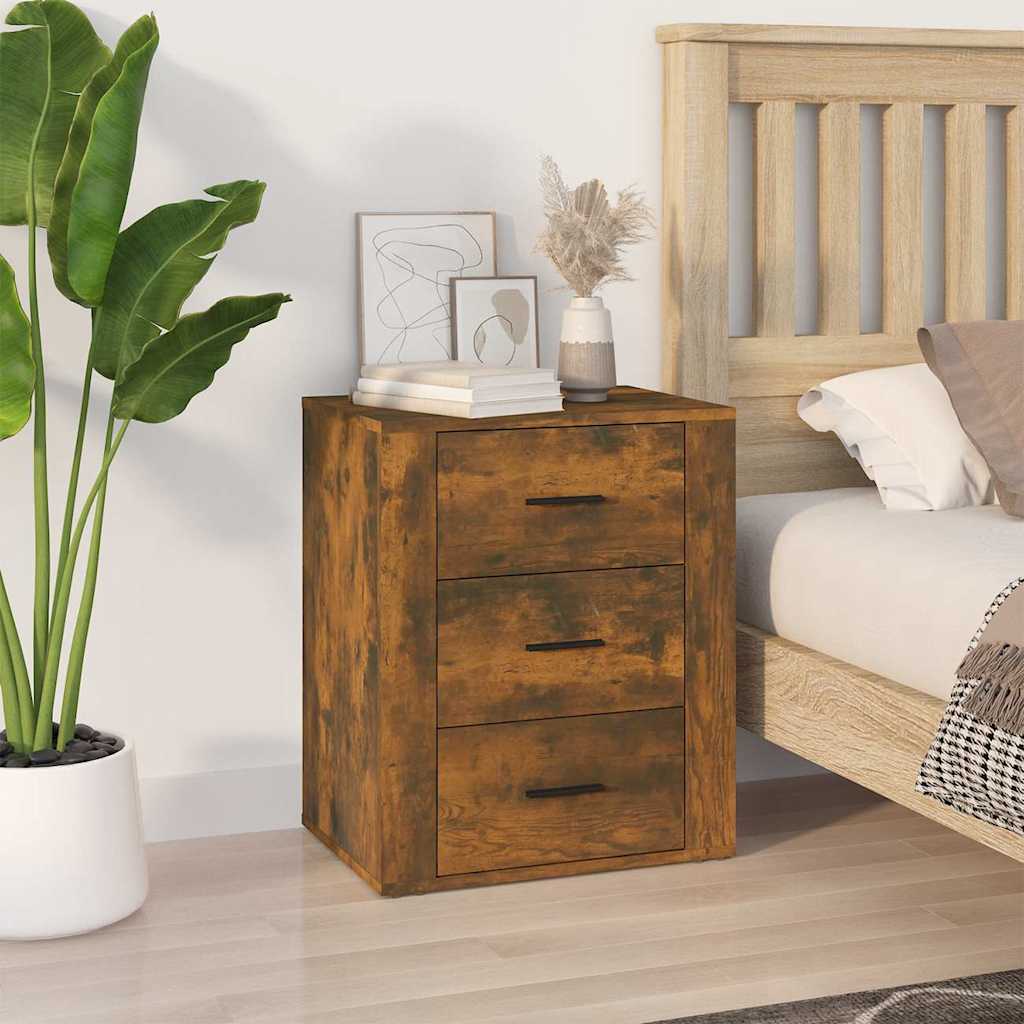 Vidaxl nachtkastje 50x36x60 cm bewerkt hout gerookt eikenkleurig