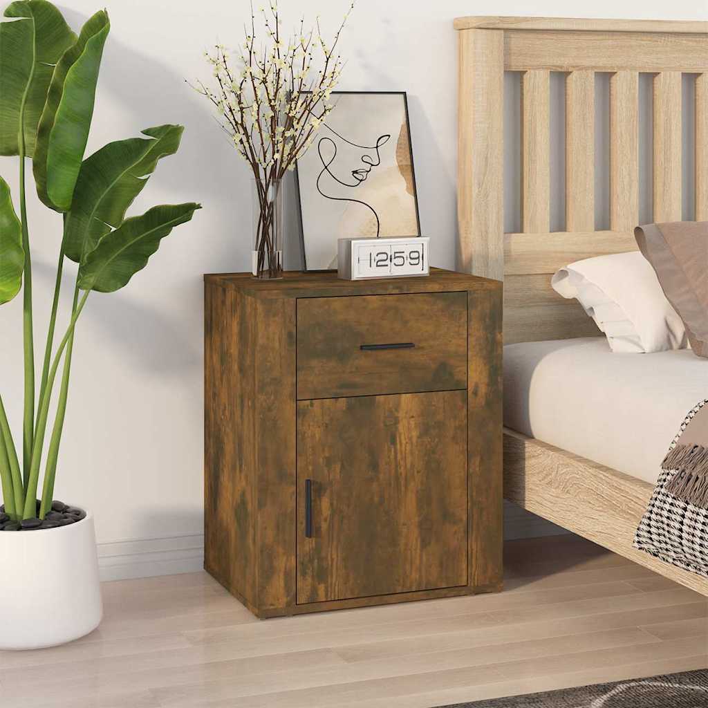 Vidaxl nachtkastje 50x36x60 cm bewerkt hout gerookt eikenkleurig