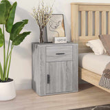 Vidaxl nachtkastje 50x36x60 cm bewerkt hout grijs sonoma eikenkleurig