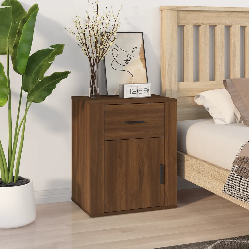 Vidaxl nachtkastje 50x36x60 cm bewerkt hout bruin eikenkleur