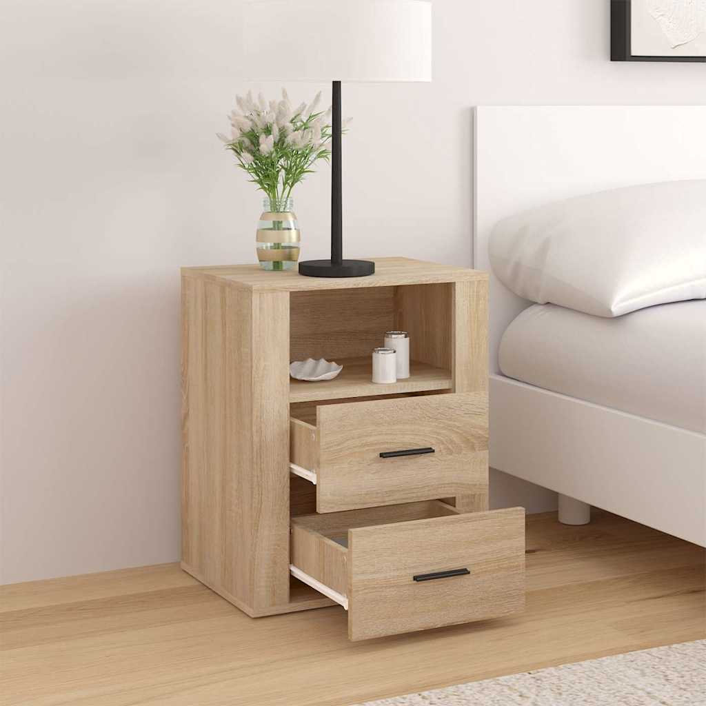 Vidaxl nachtkastje 50x36x60 cm bewerkt hout sonoma eikenkleurig