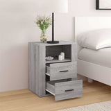 Vidaxl nachtkastje 50x36x60 cm bewerkt hout grijs sonoma eikenkleurig