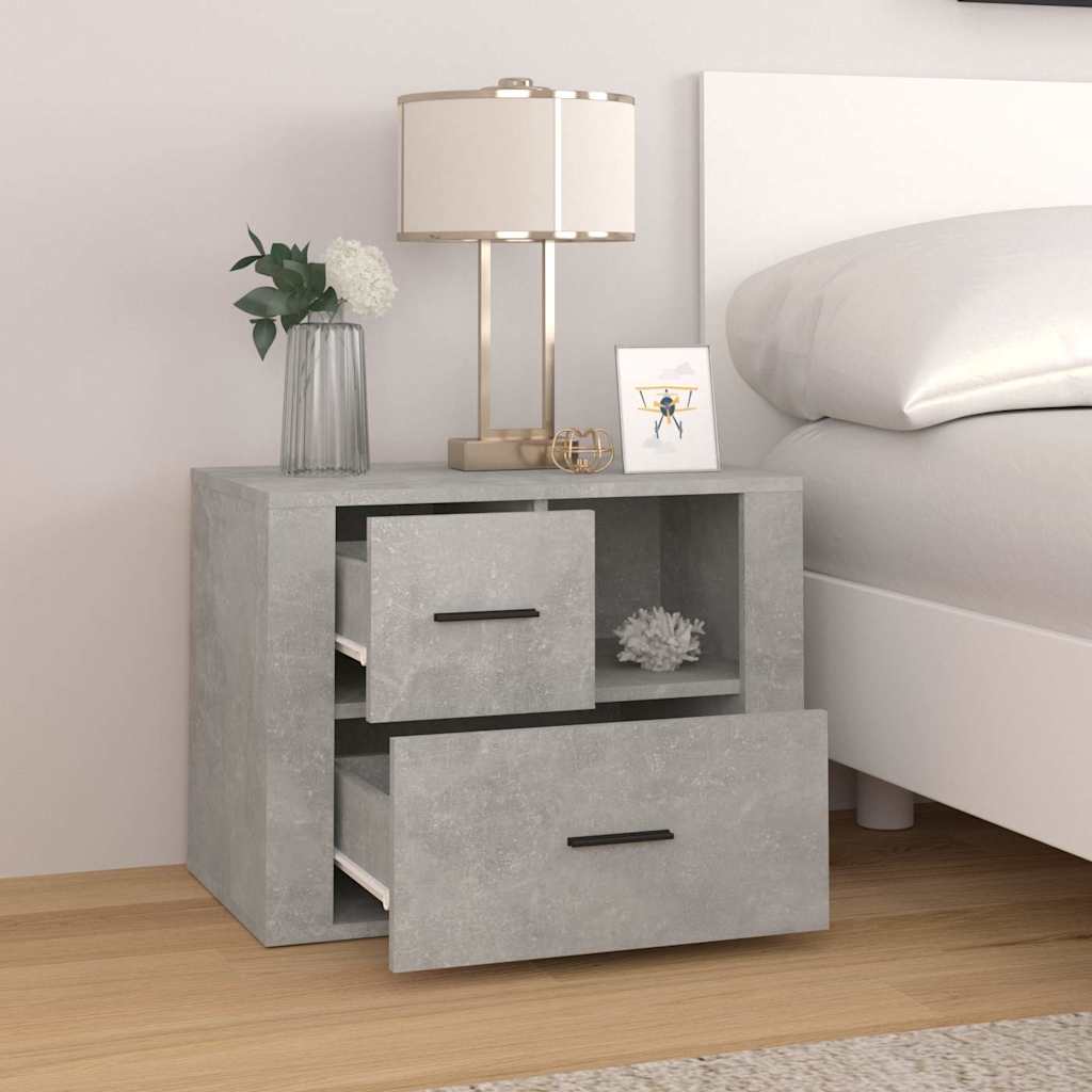 Vidaxl nachtkastje 60x36x45 cm bewerkt hout betongrijs