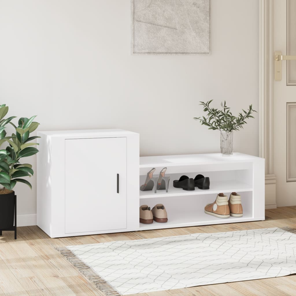 VidaXL Shoe cabinet 130x35x54 cm Processed Wood White