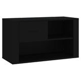 Gabinete de zapatos Vidaxl 80x35x45 cm de madera propiedad de negro