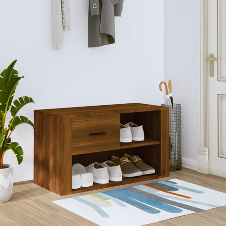 Vidaxl schoenenkast 80x35x45 cm bewerkt hout bruin eikenkleur
