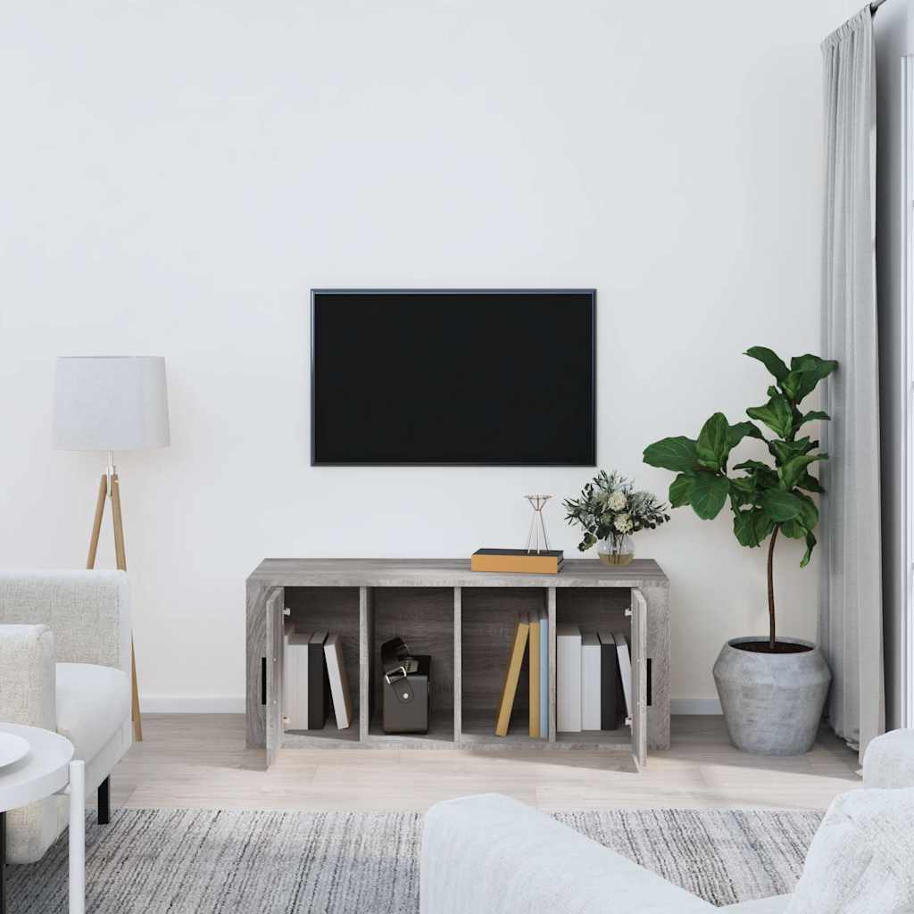 Vidaxl tv-meubel 100x35x40 cm bewerkt hout grijs sonoma eikenkleurig