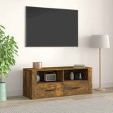 Vidaxl tv-meubel 100x35x40 cm bewerkt hout gerookt eikenkleurig