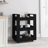 Vidaxl keukentrolley 60x45x80 cm bewerkt hout zwart