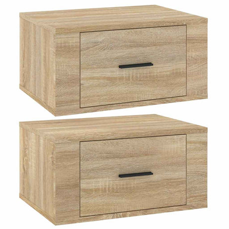Vidaxl nachtkastjes 2 st wandgemonteerd 50x36x25 cm sonoma eikenkleur