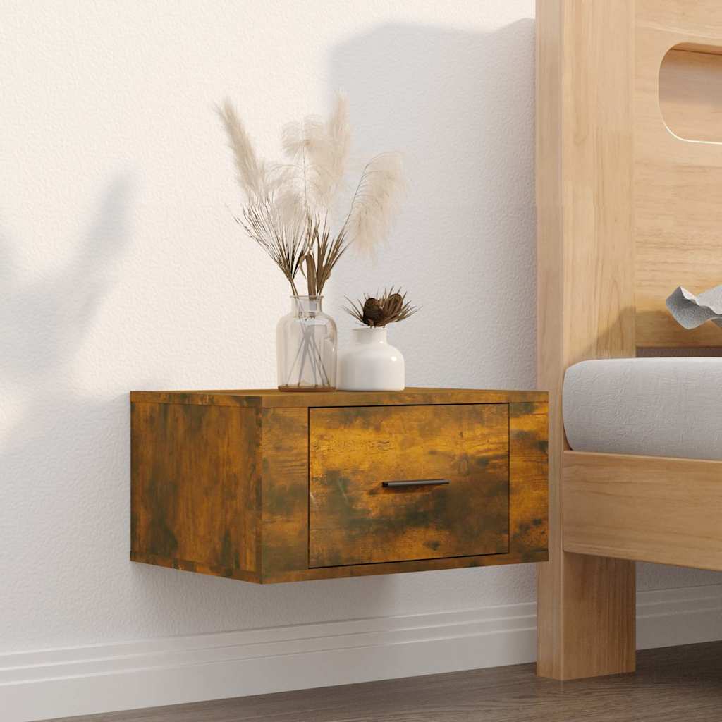 Vidaxl nachtkastjes 2 st wandgemonteerd 50x36x25 cm gerookt eikenkleur