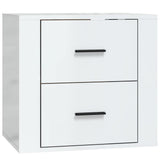 Vidaxl nachtkastje wandgemonteerd 50x36x47 cm hoogglans wit
