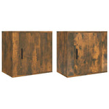 Vidaxl nachtkastjes 2 st wandgemonteerd 50x30x47 cm gerookt eikenkleur