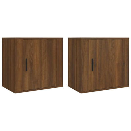 Vidaxl nachtkastjes 2 st wandgemonteerd 50x30x47 cm bruin eikenkleur