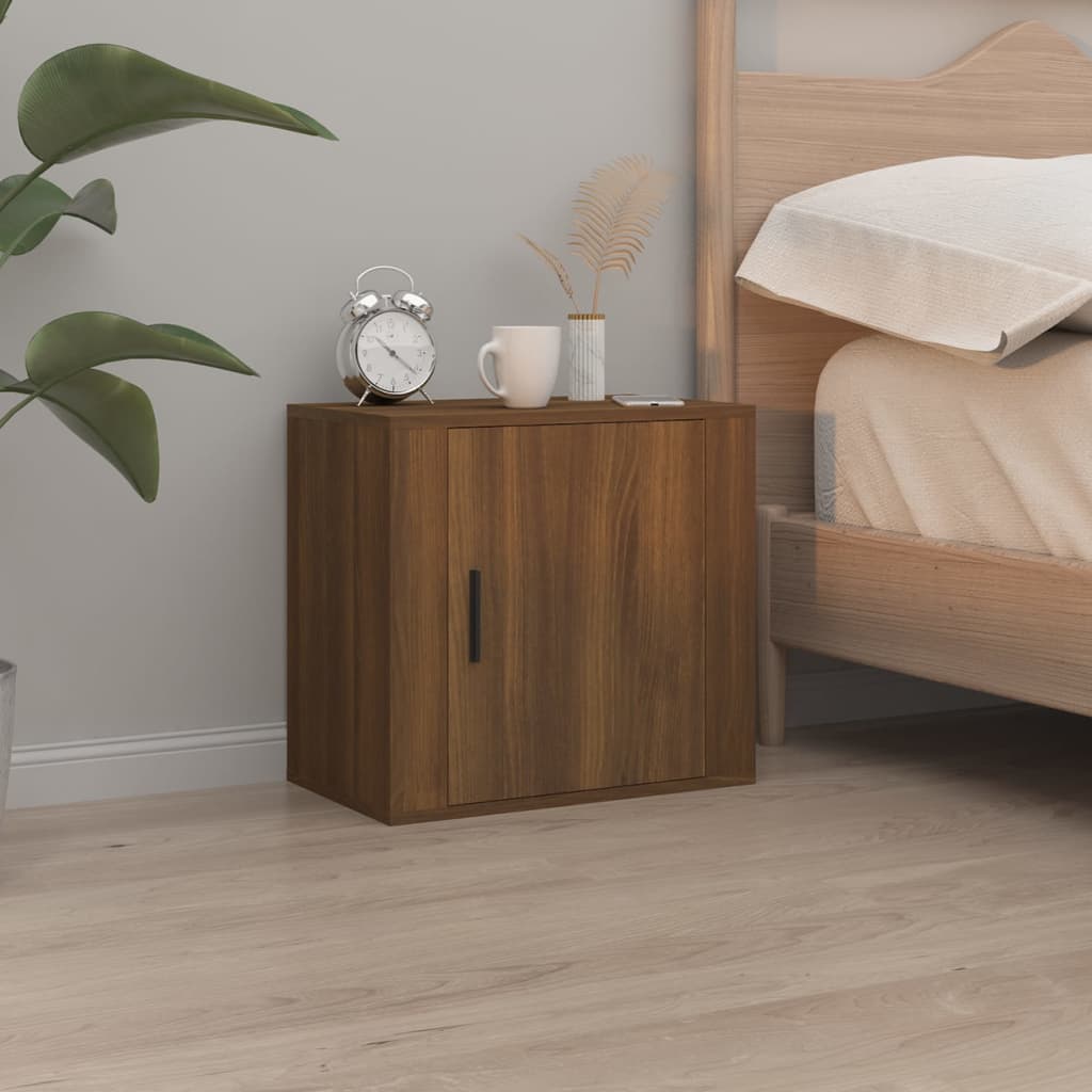 Vidaxl nachtkastjes 2 st wandgemonteerd 50x30x47 cm bruin eikenkleur