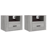 Vidaxl nachtkastjes 2 st wandgemonteerd 50x36x40 cm grijs sonoma eiken