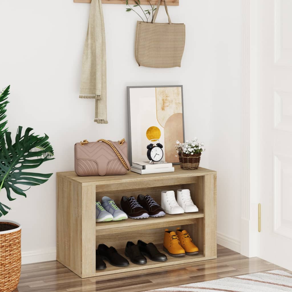 VidaXL shoe rack 75x35x45 cm processed wood Sonoma oak colored