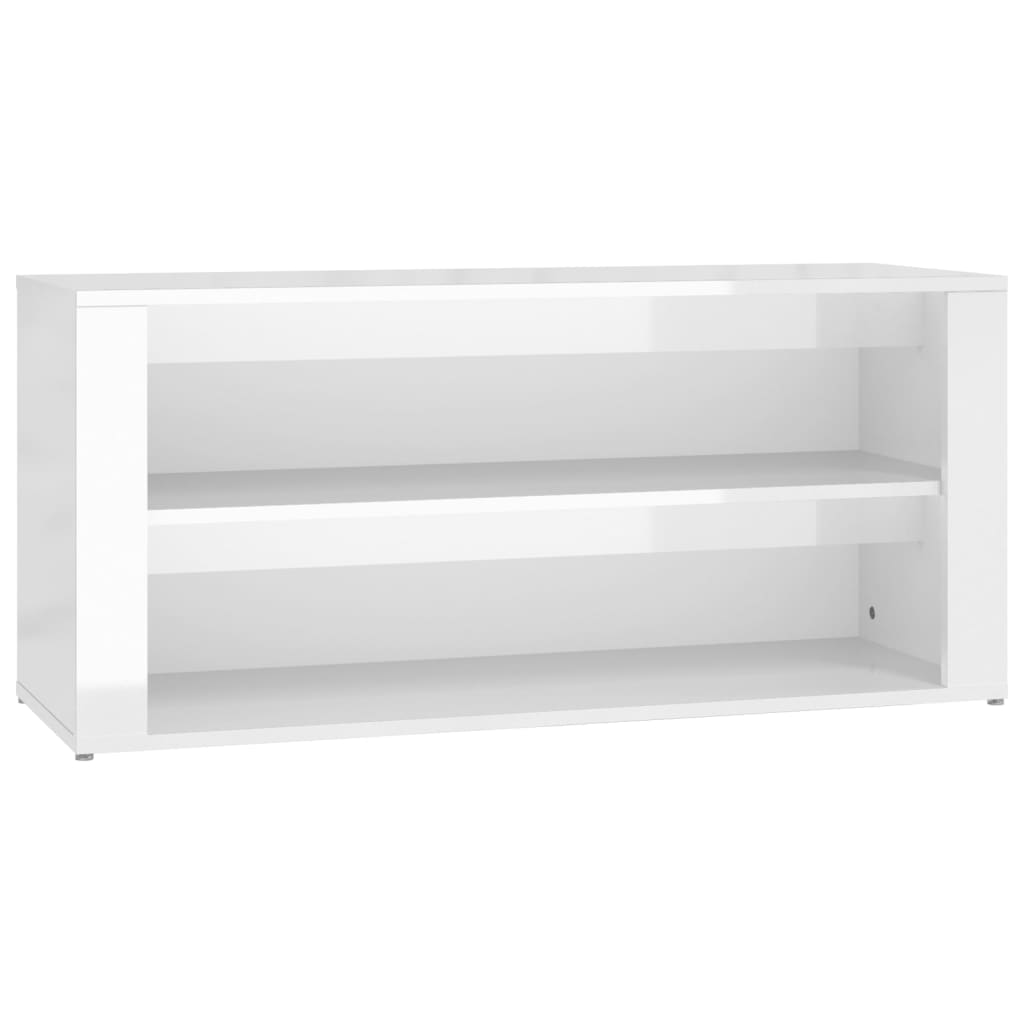 Vidaxl Shoe Rack 100x35x45 cm Madera procesada Alto brillo blanco