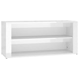 Vidaxl Shoe Rack 100x35x45 cm Madera procesada Alto brillo blanco