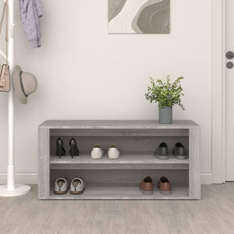 Vidaxl schoenenrek 100x35x45 cm bewerkt hout grijs sonoma eikenkleur