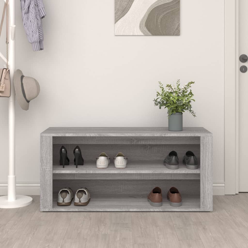 Vidaxl Shoe Rack 100x35x45 cm kutt tre grå sonoma eikfarge