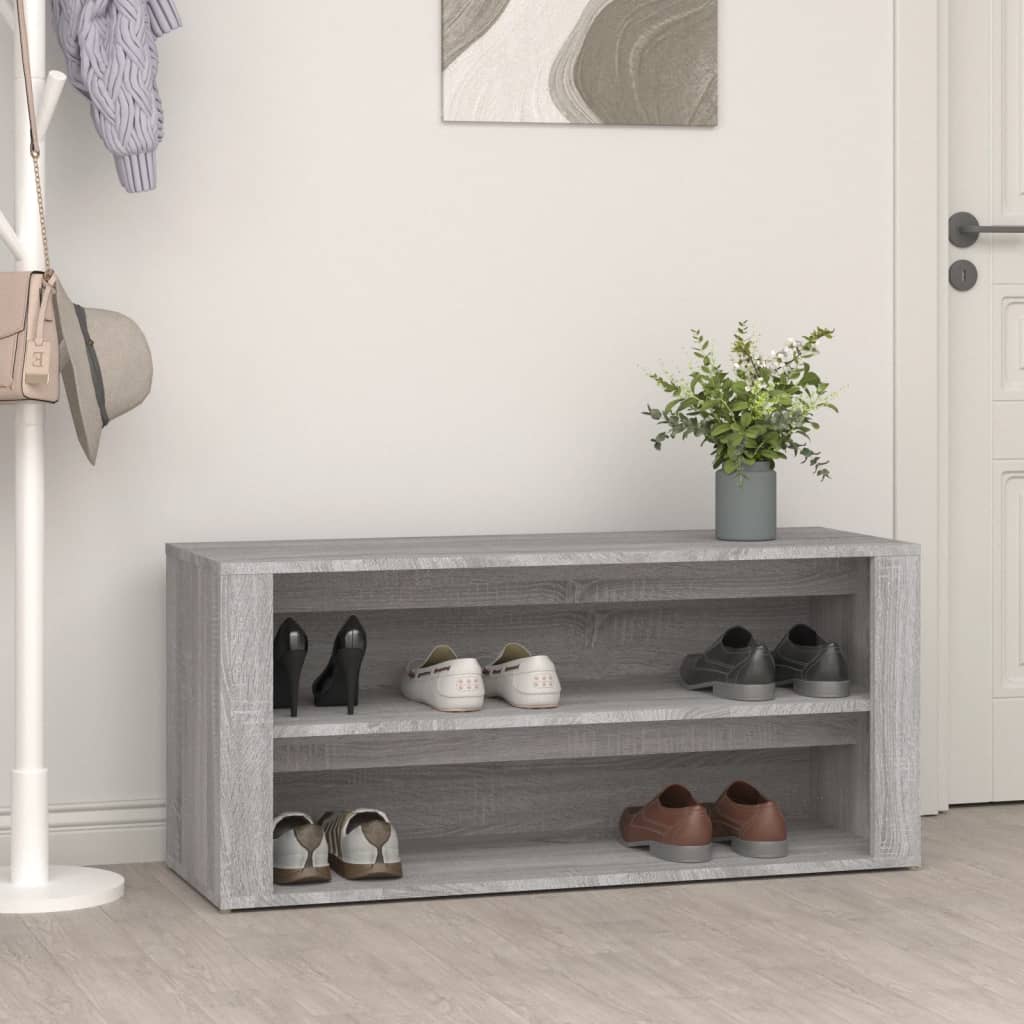 Vidaxl Shoe Rack 100x35x45 cm kutt tre grå sonoma eikfarge