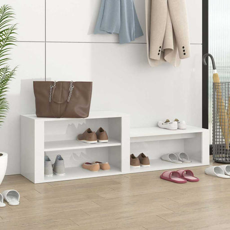 Vidaxl schoenenkast 150x35x45 cm bewerkt hout hoogglans wit