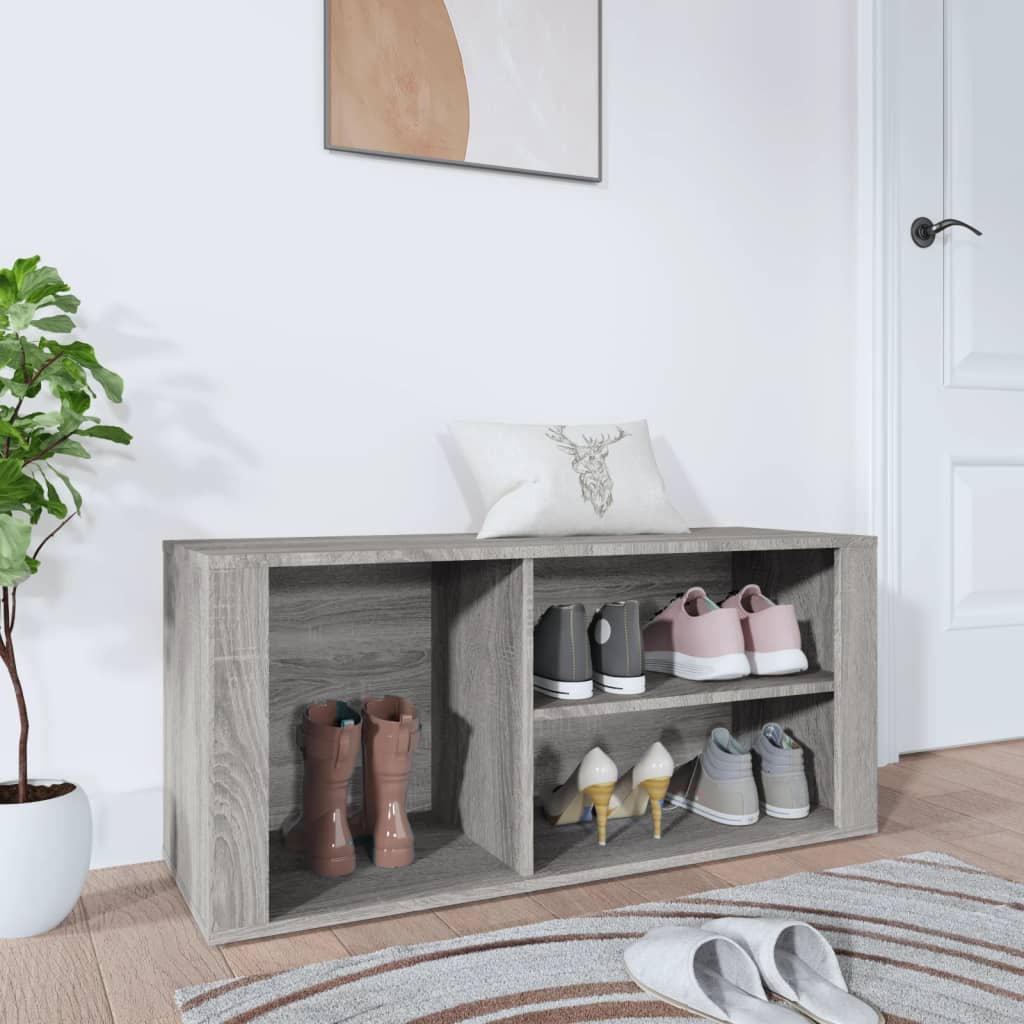 Vidaxl Cabinet da scarpe 100x35x45 cm Sonoma grigio in legno