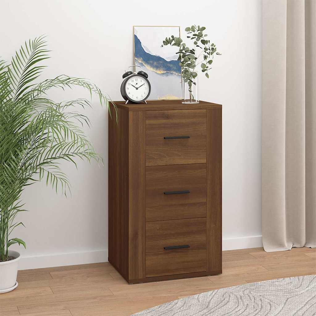Vidaxl dressoir 40x33x70 cm bewerkt hout bruin eikenkleur
