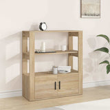 Vidaxl dressoir 80x30x90 cm bewerkt hout sonoma eikenkleurig