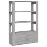 Vidaxl dressoir 80x30x119,5 cm bewerkt hout grijs sonoma eikenkleurig