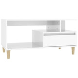 Vidaxl salontafel 90x49x45 cm bewerkt hout hoogglans wit