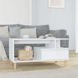 Vidaxl salontafel 90x49x45 cm bewerkt hout hoogglans wit